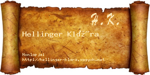 Hellinger Klára névjegykártya
